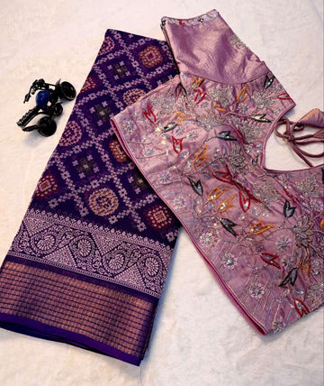 Royal Designer Saree with Heavy Embroidered Blouse – Premium Festive Collection
