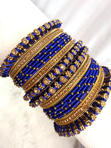 Royal Embellished Threadwork Bangle Set
