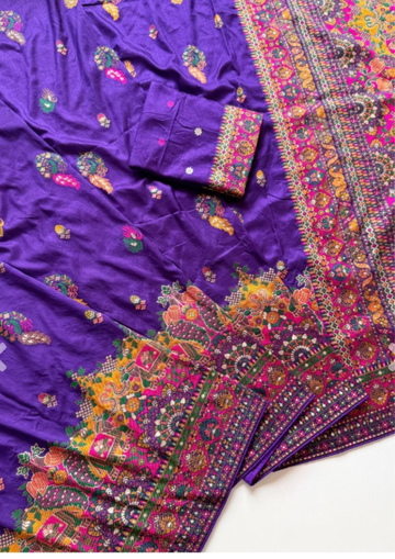 Dola silk sarees with Zari weaving work