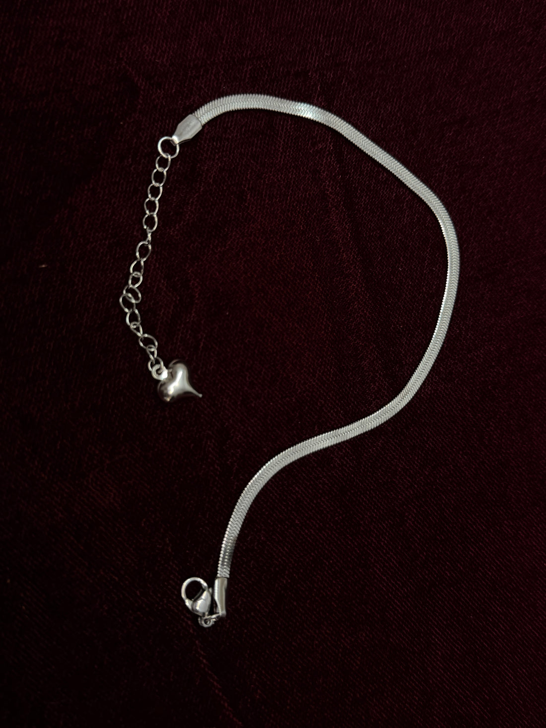 Minimal Luxe Chain Bracelet – Heart Drop(Gold & Silver)