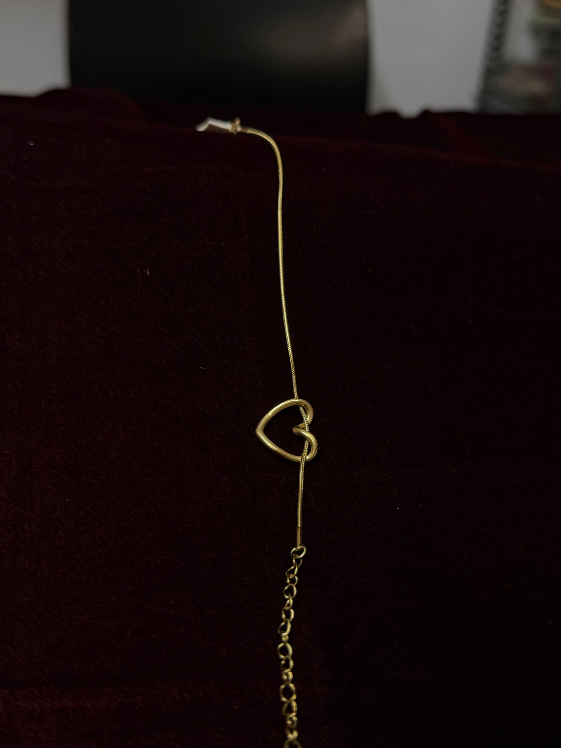 Sleek Snake Chain Bracelet with Heart Charm