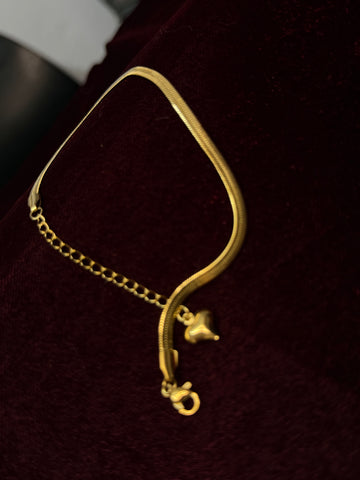 Minimal Luxe Chain Bracelet – Heart Drop(Gold & Silver)