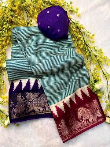 Leheriya Special Pure Dola Silk Crushed Saree With Woven Blouse ✨