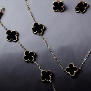 Luxury Black Clover Jewellery Set ✨